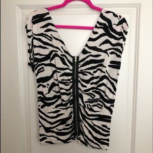 Zebra Print Going Out Blouse